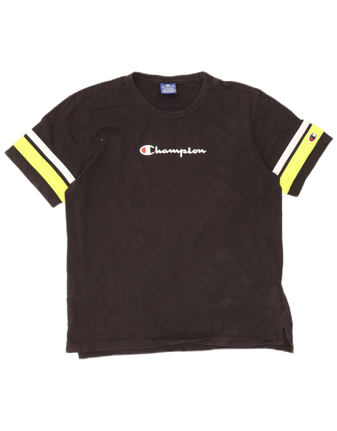 Champion T-Shirt Graphique Homme Noir Moyen Coton Colorblock
