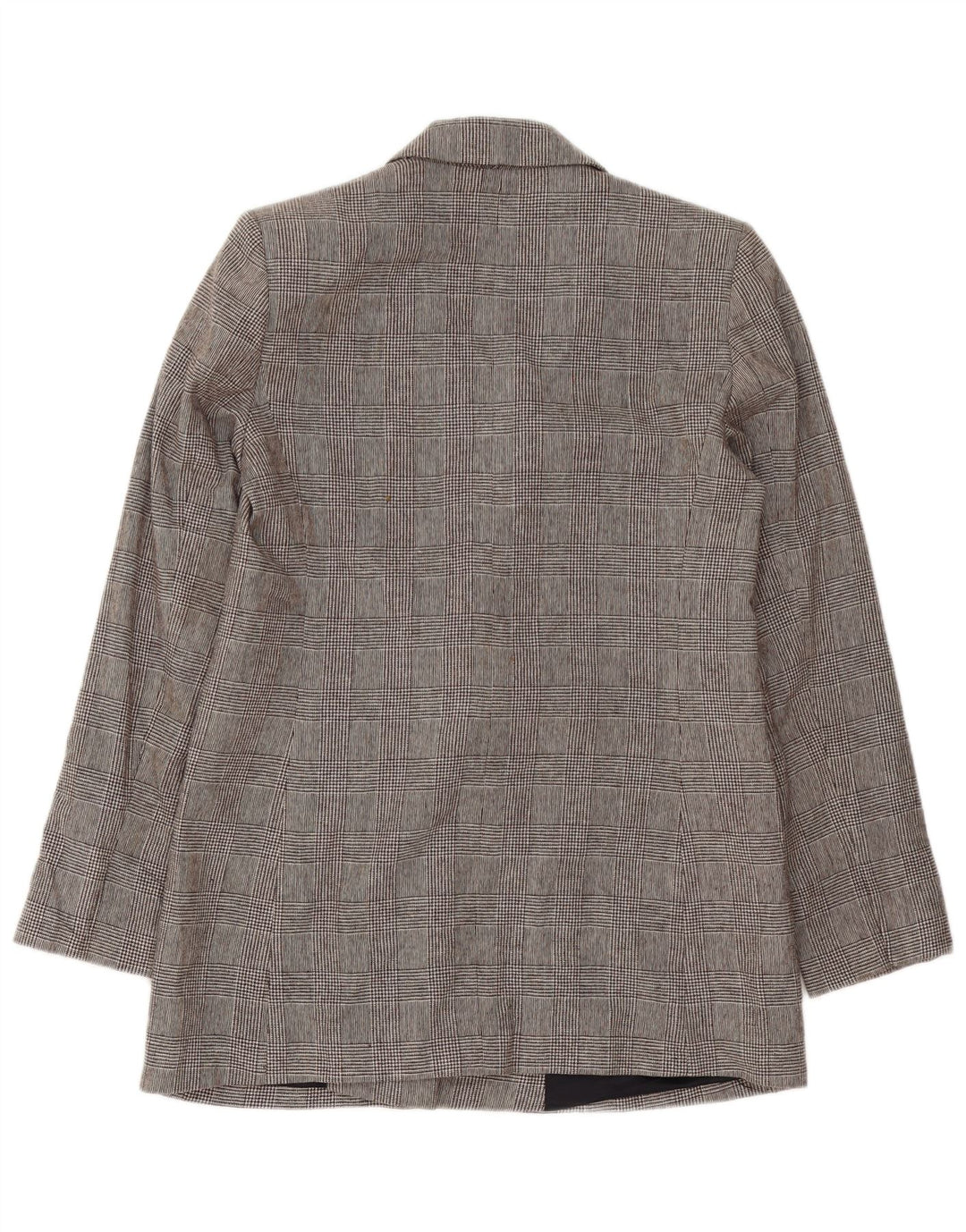 ZARA Womens Double Breasted Blazer Jacket UK 14 Gris Moyen Pied-de-Poule