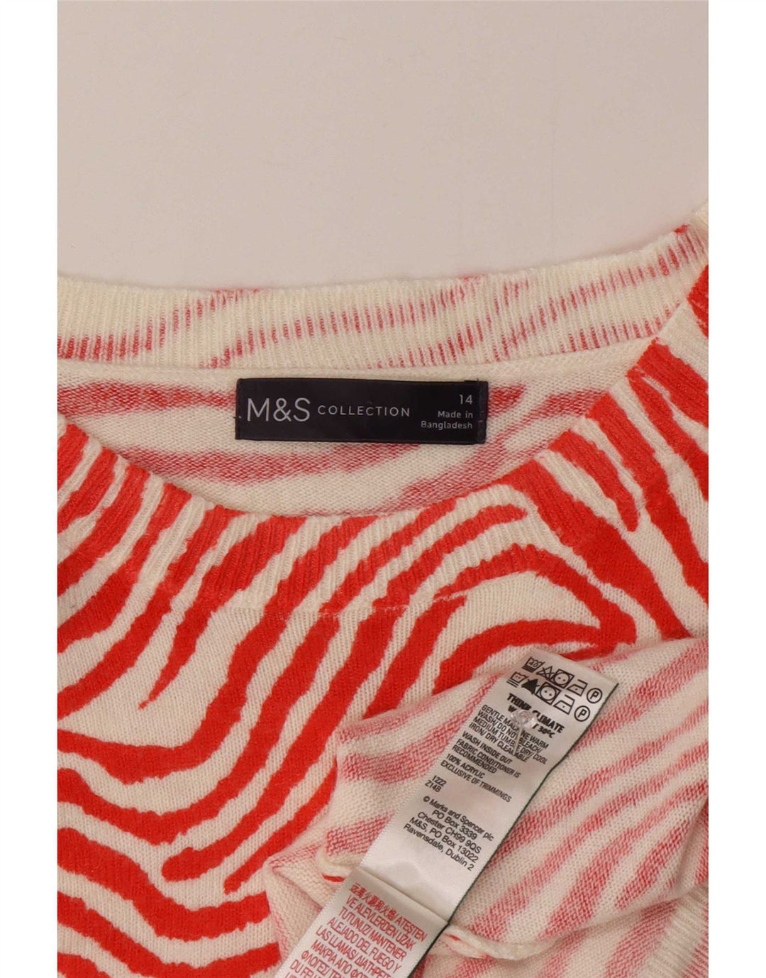 Marks & Spencer Pull col bateau pour femme UK 14 Rouge moyen