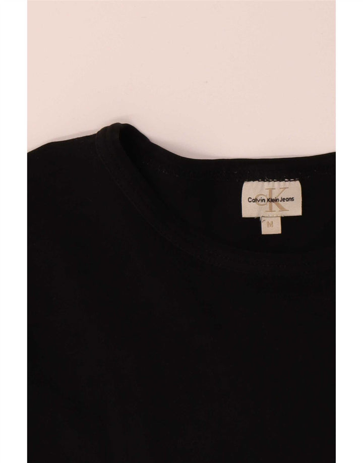 Calvin Klein Jeans Haut à manches longues pour femme UK 14 Medium Noir Coton