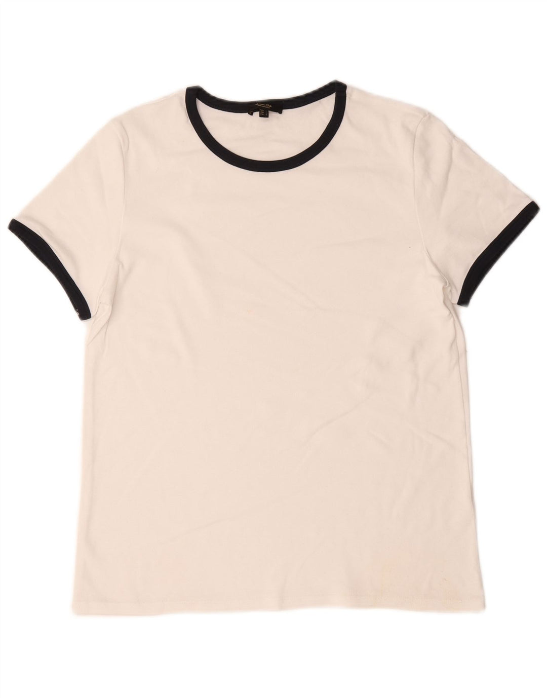 Massimo Dutti T-shirt pour femme UK 14 Large Blanc Colorblock