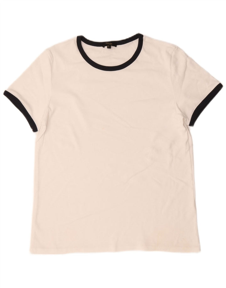 Massimo Dutti T-shirt pour femme UK 14 Large Blanc Colorblock
