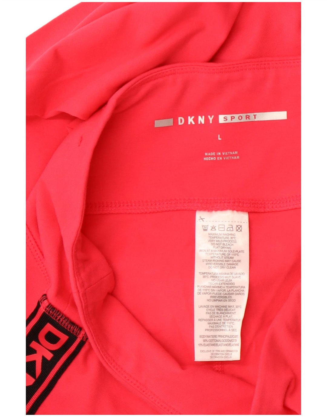 DKNY Leggings Capri Graphiques pour Femmes UK 16 Grand Coton Colorblock Rose