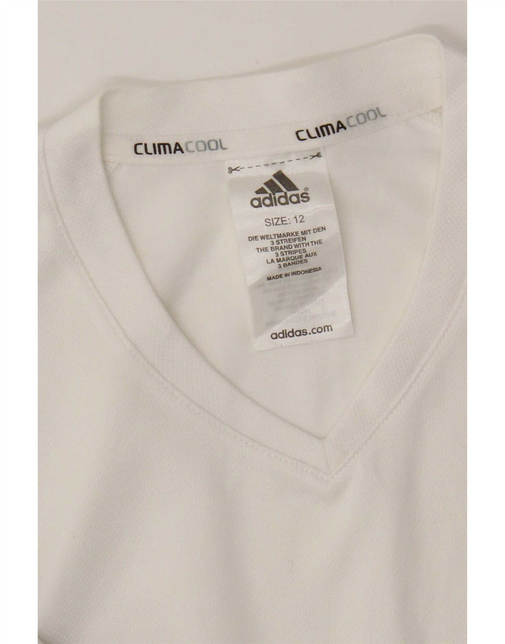 Adidas Climacool Vest Top UK 12 Medium Blanc Colorblock Polyester
