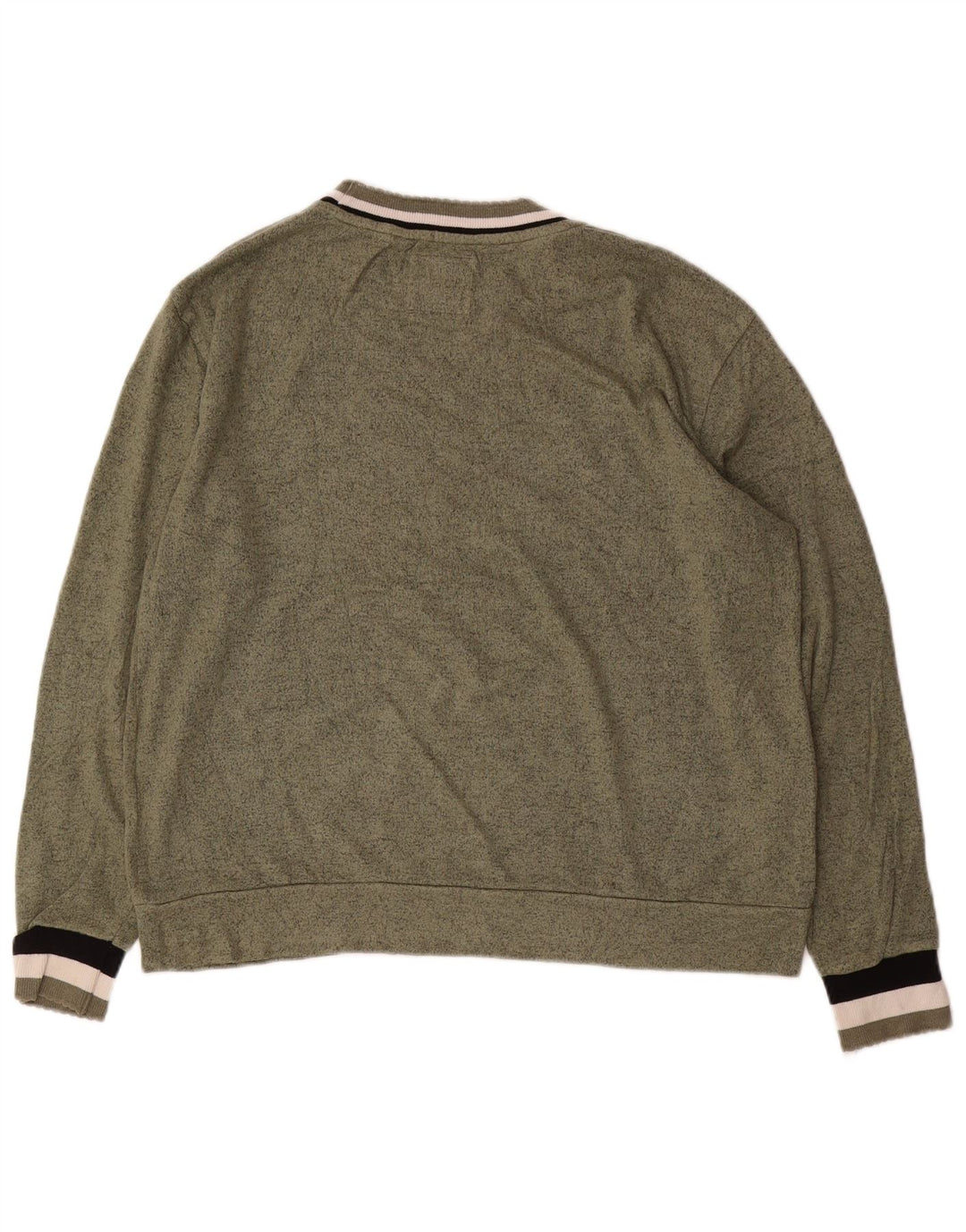 SUPERDRY Sweat-shirt court graphique pour femme UK 14 Large Vert moucheté