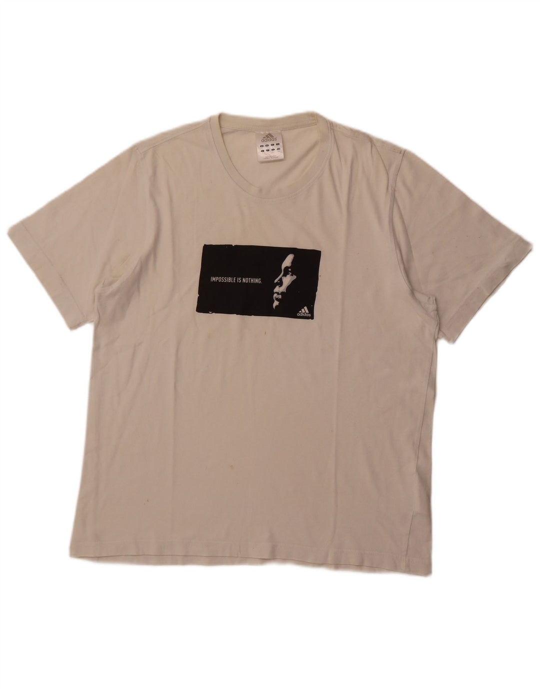 ADIDAS T-shirt graphique pour hommes, grand coton blanc