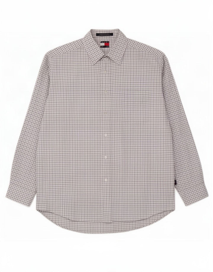 Tommy Hilfiger Chemise Homme Grand Carreau Blanc Coton