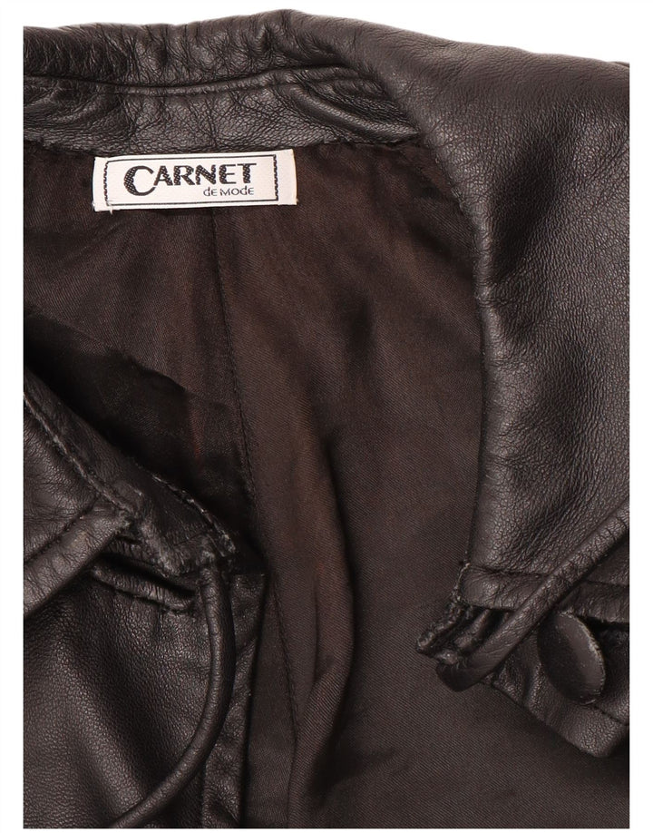 Carnet Manteau en cuir pour femme UK 18 XL Noir