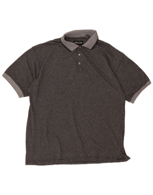 PIERRE CARDIN Polo Homme XL Gris Carreaux Coton