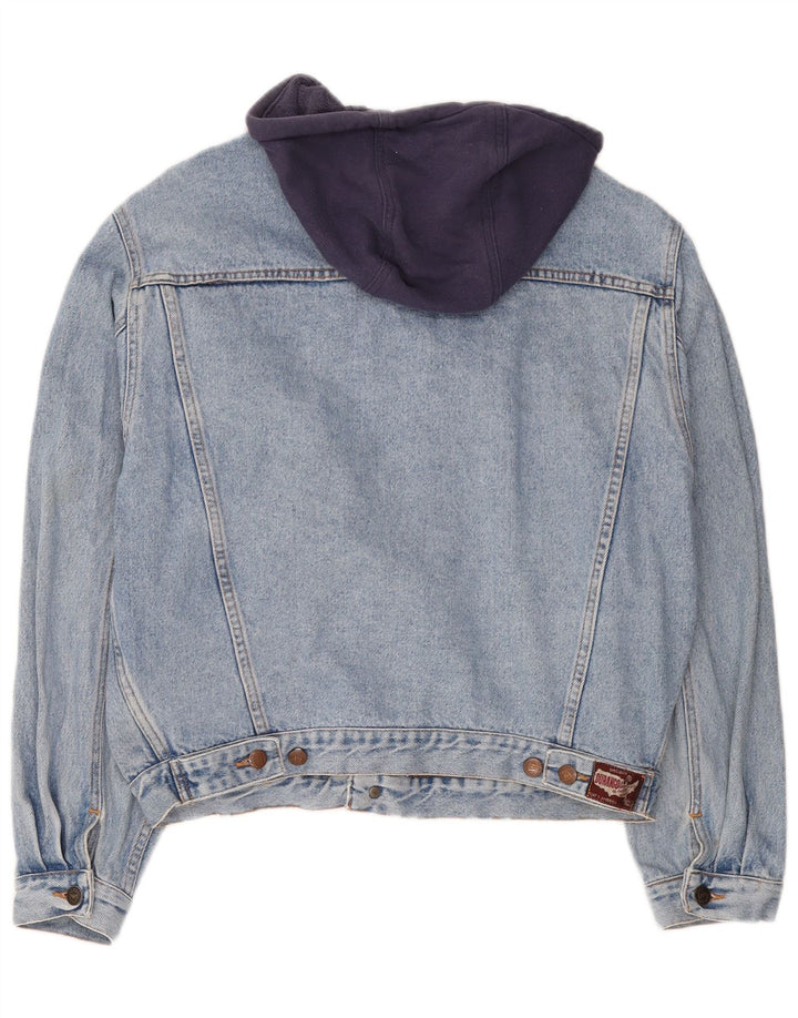DURANGO Veste en jean à capuche pour homme UK 40 Large Bleu Colorblock Coton