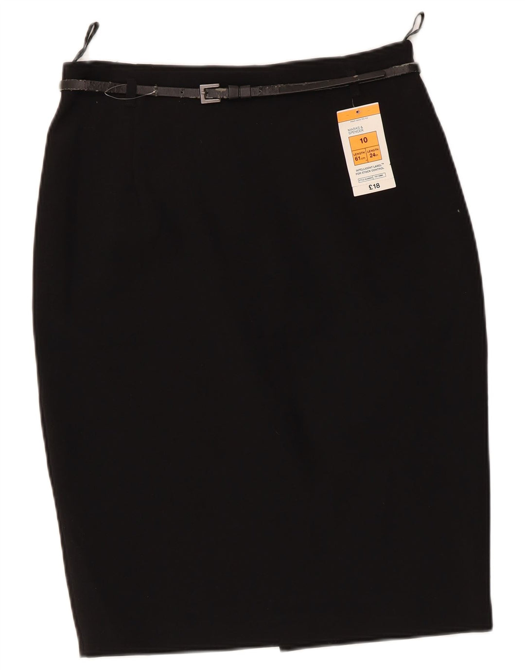 Marks & Spencer Jupe crayon pour femme UK 10 Small W28 Noir Polyester