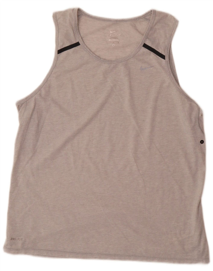 Nike Hommes Dri Fit Débardeur Large Gris Colorblock Polyester