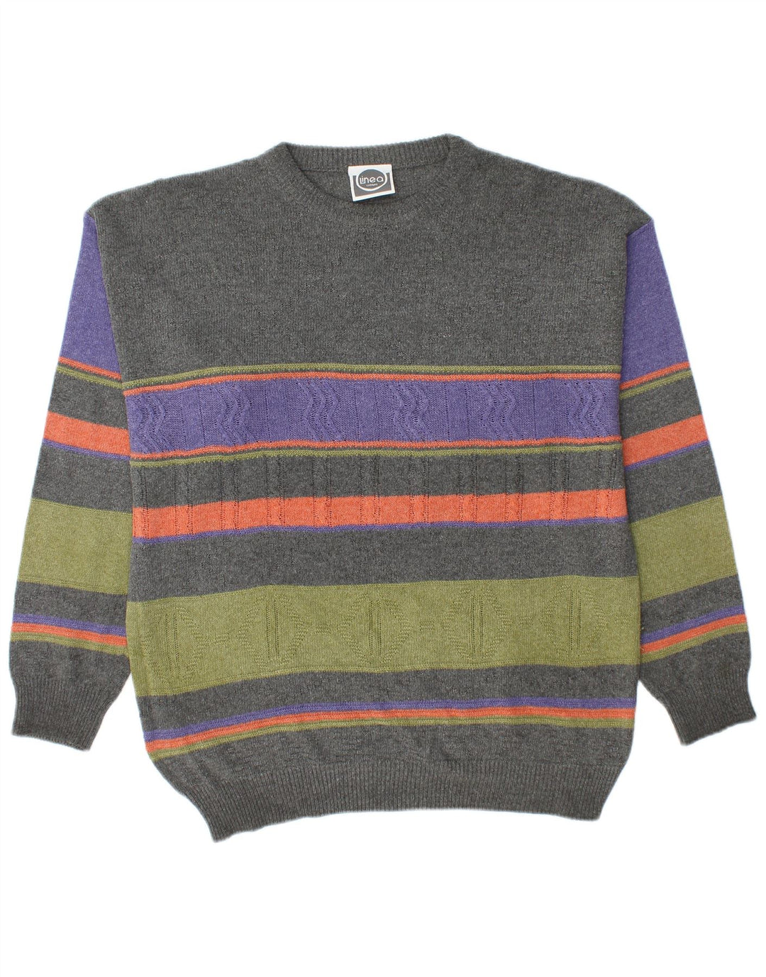 LINEA Pull col rond homme IT 48 moyen rayé multicolore