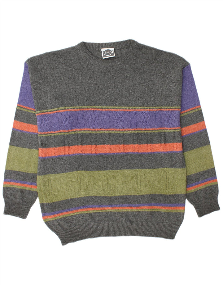 LINEA Pull col rond homme IT 48 moyen rayé multicolore
