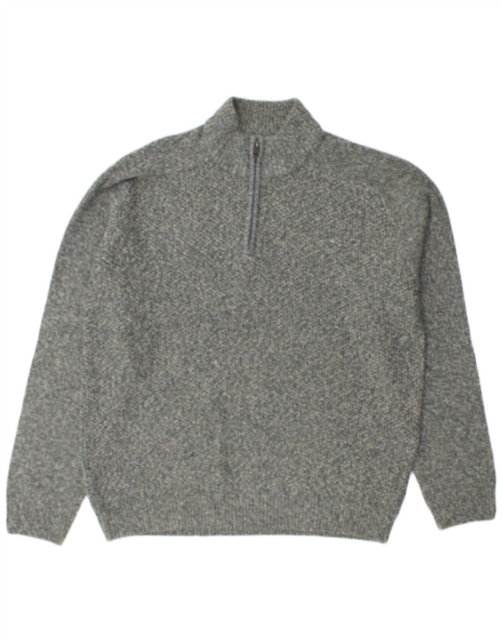 MARKS & SPENCER Pull coupe classique à col zippé pour homme XL Gris chiné