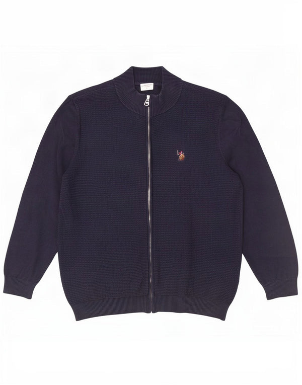 U.S. Polo Assn. Pull Cardigan Homme XL Bleu Marine Coton