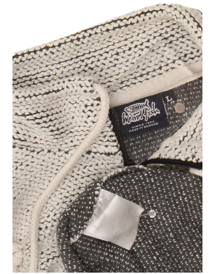 WEIRD FISH Sweat-shirt à col zippé pour homme en coton gris Taille L