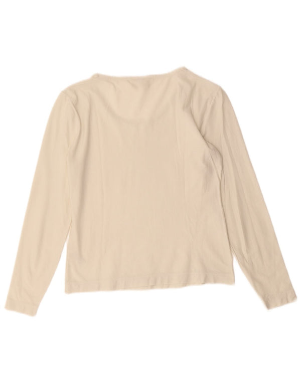 SISLEY Femme Top Manches Longues UK 10 Small Blanc