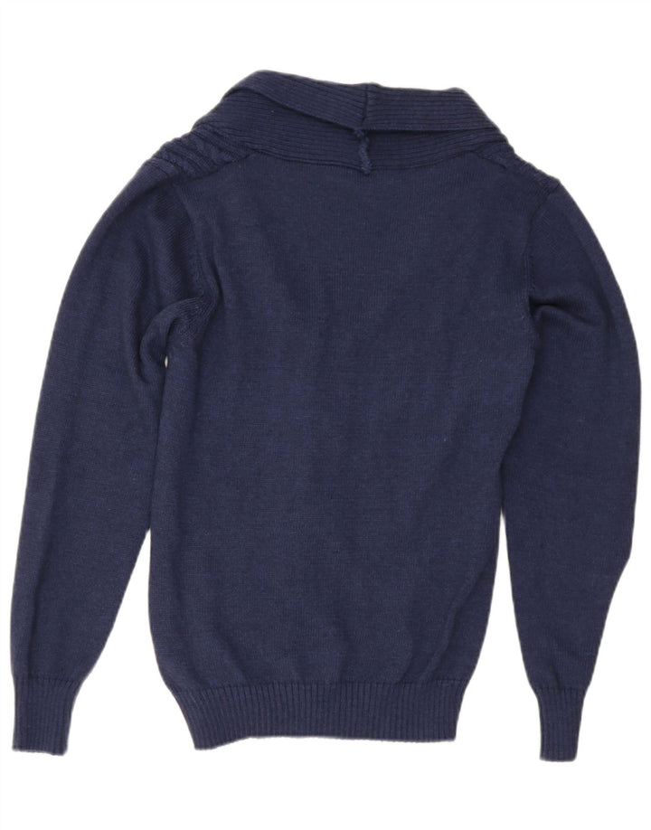 Gaudi Womens Cardigan Sweater UK 16 Grande laine bleu marine