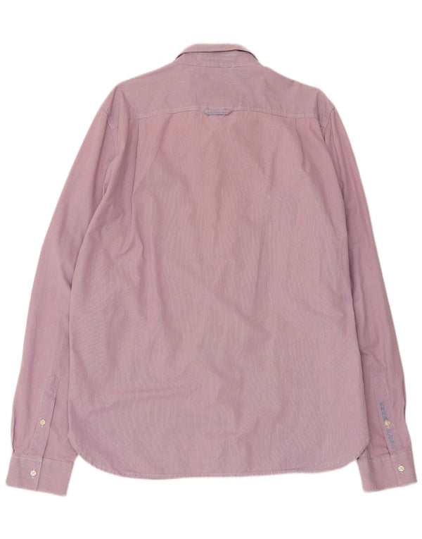 Superdry Chemise Homme 2XL Coton à fines rayures rose