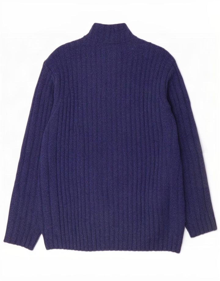 Harvey Miller Cardigan graphique pour homme en laine bleu moyen