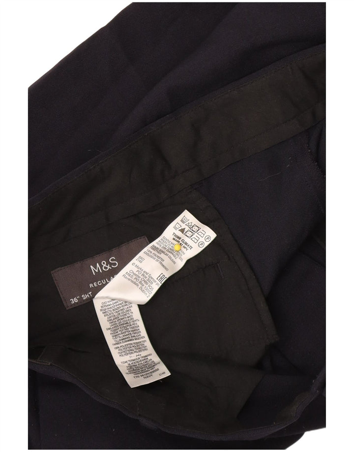 Marks & Spencer Pantalon Chino Coupe Regular Homme W36 L27 Bleu Marine Polyester