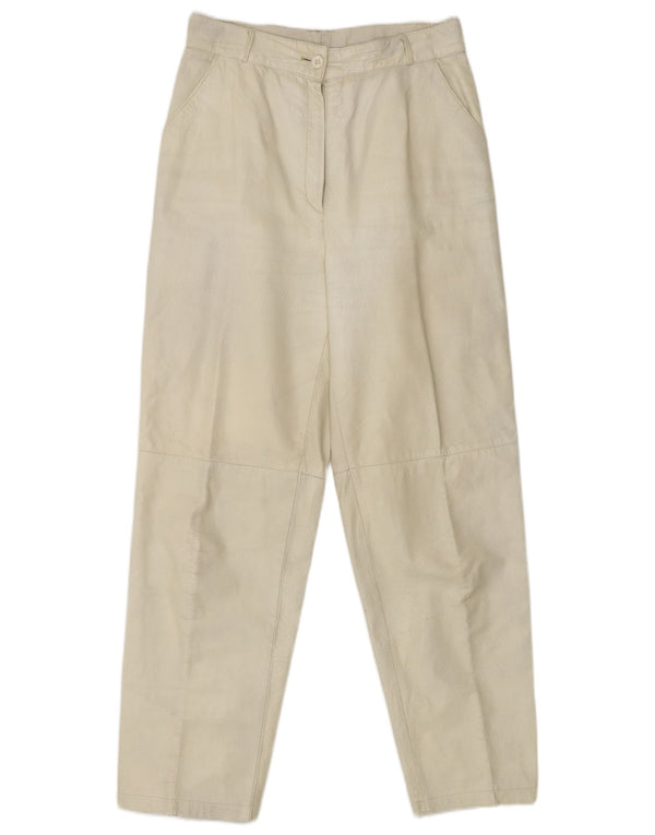 Pantalon décontracté taille haute vintage pour femme IT 38 XS W25 L28 Off White