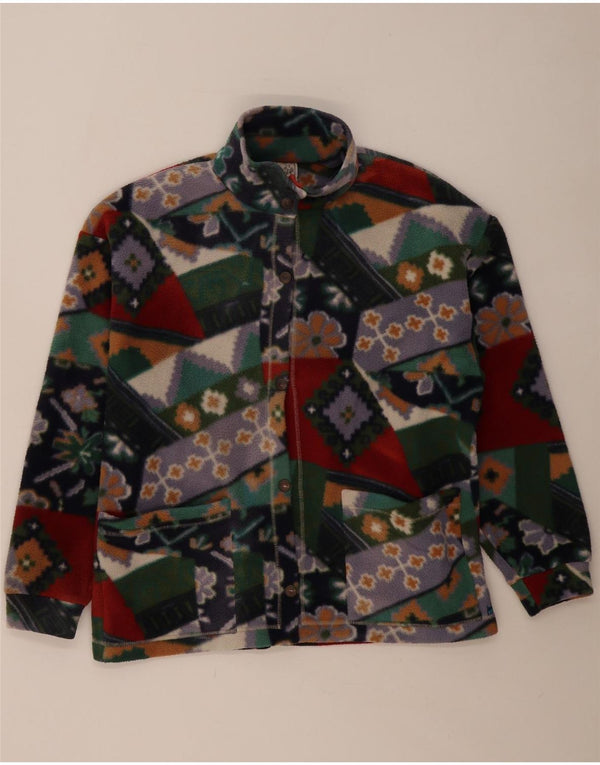 Veste polaire femme vintage UK 14 Moyenne Géométrique Multicolore