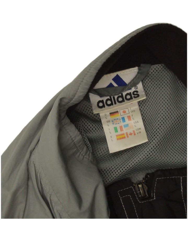 Adidas Veste de pluie pour homme UK 40 Large Gris Colorblock Polyester
