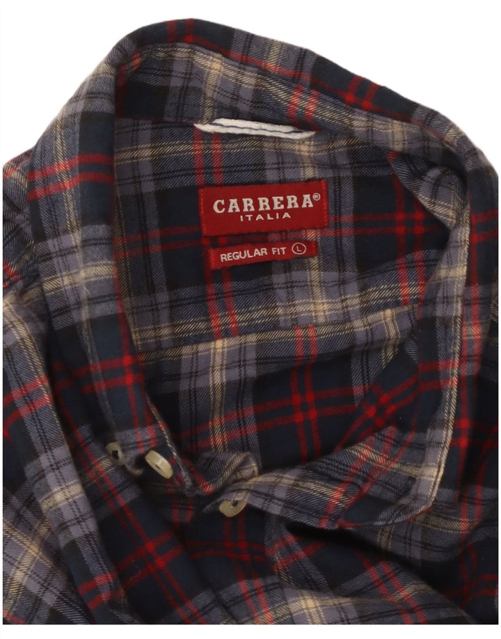 CARRERA Chemise Regular Fit en Flanelle Homme Bleu Marine à Carreaux
