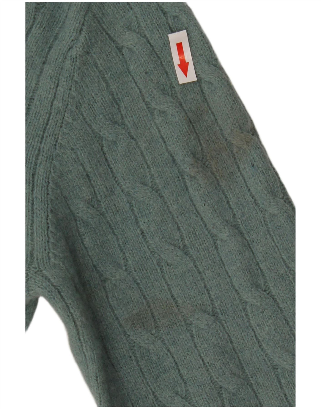 Crew Clothing Pull à col zippé pour homme Petite laine verte