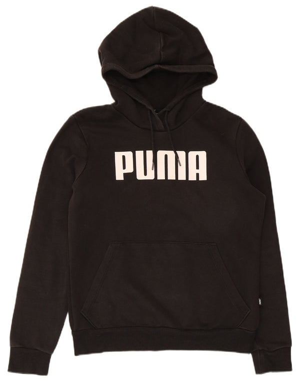 Puma Pull à capuche graphique pour femme UK 10 Petit coton noir