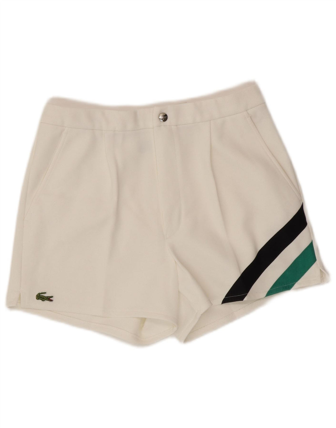 LACOSTE Short Chino Homme W32 Blanc Moyen Polyester