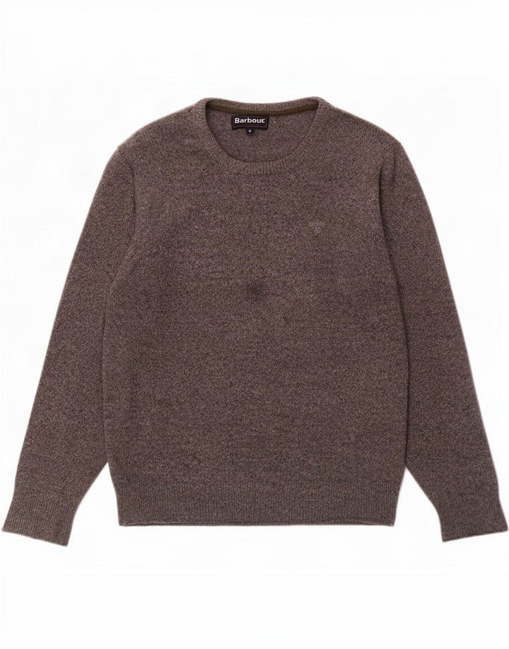 Barbour Pull ras du cou pour homme en laine mouchetée gris moyen