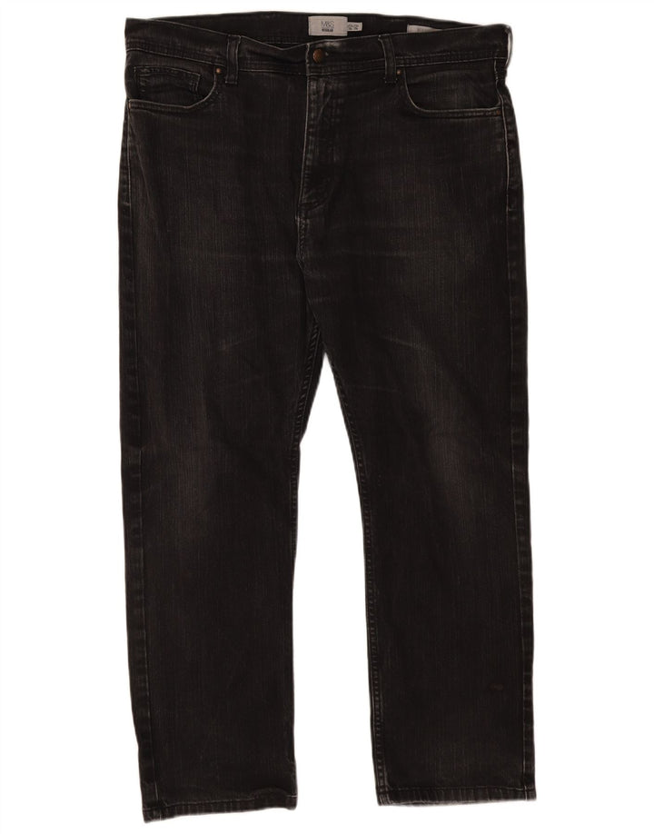 Marks & Spencer Jean droit régulier pour homme W38 L29 coton noir