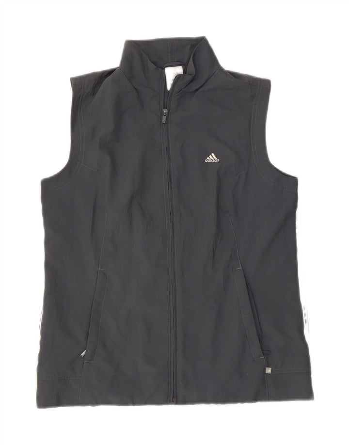Adidas Veste de survêtement sans manches pour femme UK 12 Gris moyen Polyester