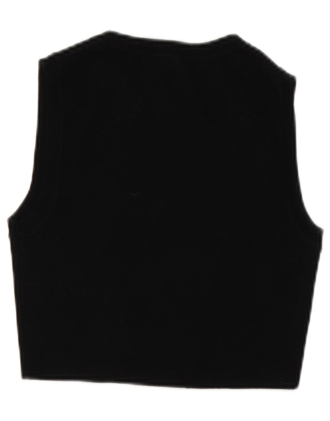 Zara Femmes Crop Débardeur UK 12 Moyen Noir Viscose