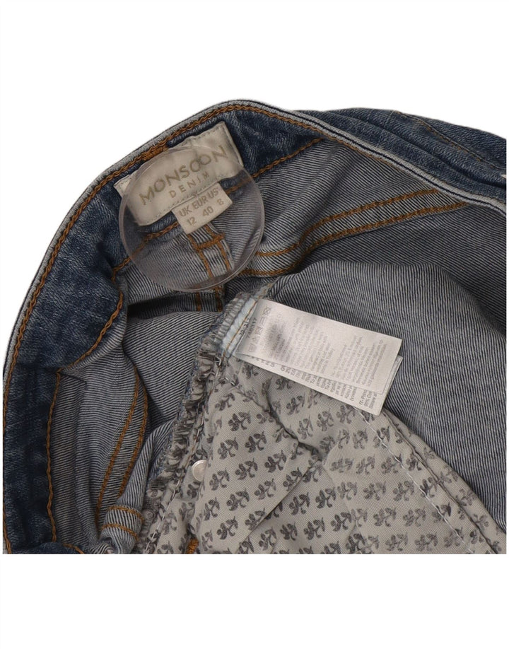Monsoon Jean évasé pour femme UK 12 Medium W30 L31 Bleu Coton