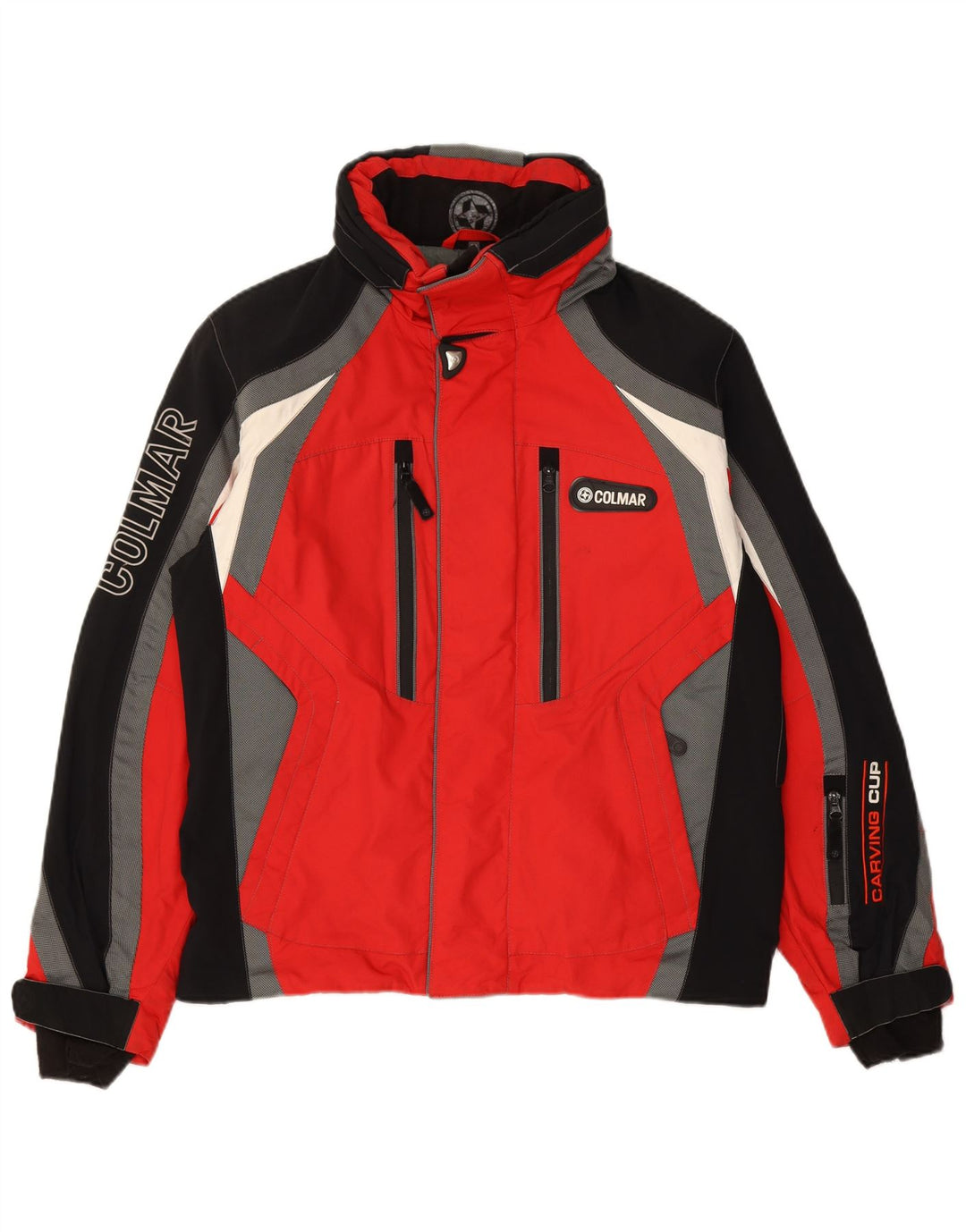 COLMAR Veste de Ski à Capuche Graphique Homme IT 50 Rouge Moyen Colourblock
