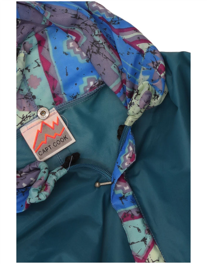 Capt. Cook Veste de pluie à capuche abstraite pour homme UK 38 Bleu moyen