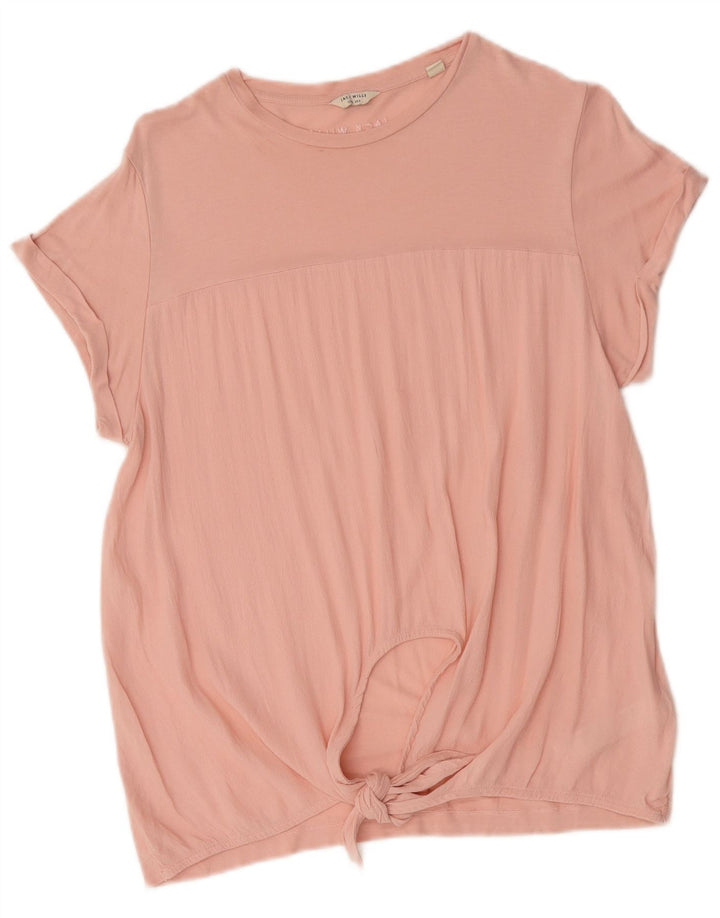Jack Wills T-shirt surdimensionné pour femme UK 10 Petite viscose rose