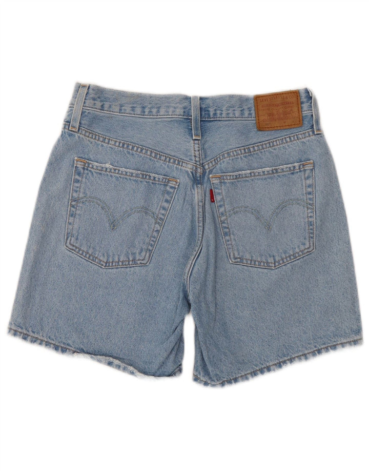 LEVI'S Short 501 taille haute en jean vieilli pour femme W27 Bleu moyen