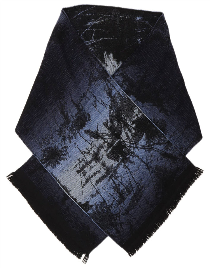 Kenzo Femme Écharpe Rectangulaire À Motif Abstrait Taille Unique Laine Bleu Marine