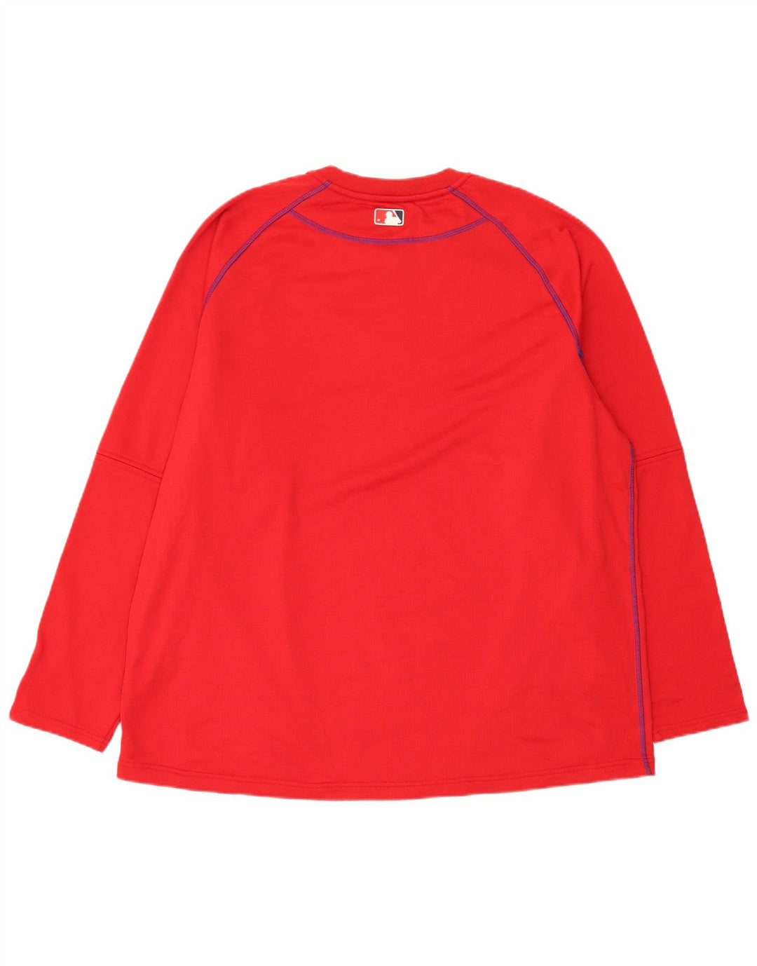 Majestic Hommes Washington Nationals Haut à manches longues XL Rouge Polyester