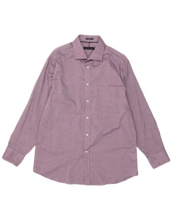 Tommy Hilfiger Chemise coupe régulière pour homme Taille 16 1/2 Grand coton violet