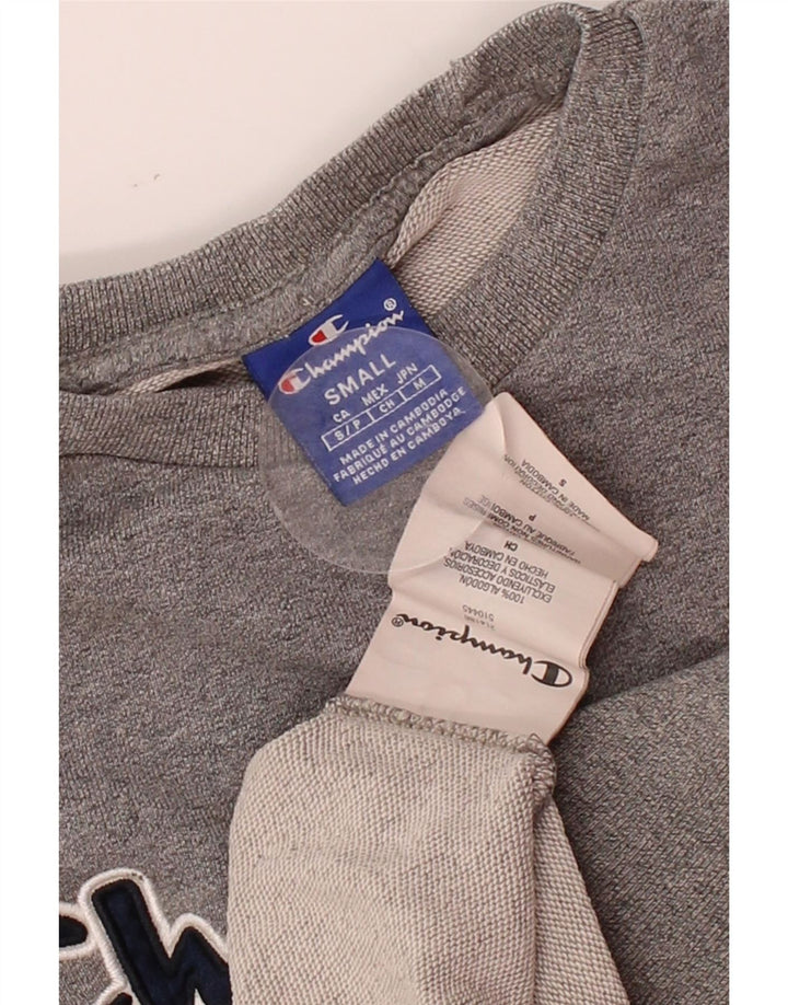 CHAMPION Mens Graphic Sweatshirt Jumper Small Grey Flecked Cotton Vintage Champion and Second-Hand Champion from Messina Hembry 