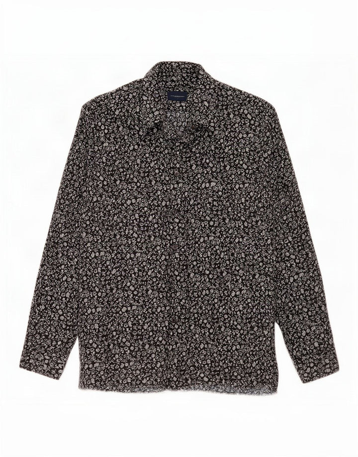 Abercrombie & Fitch Chemise à motif abstrait pour homme Small Noir
