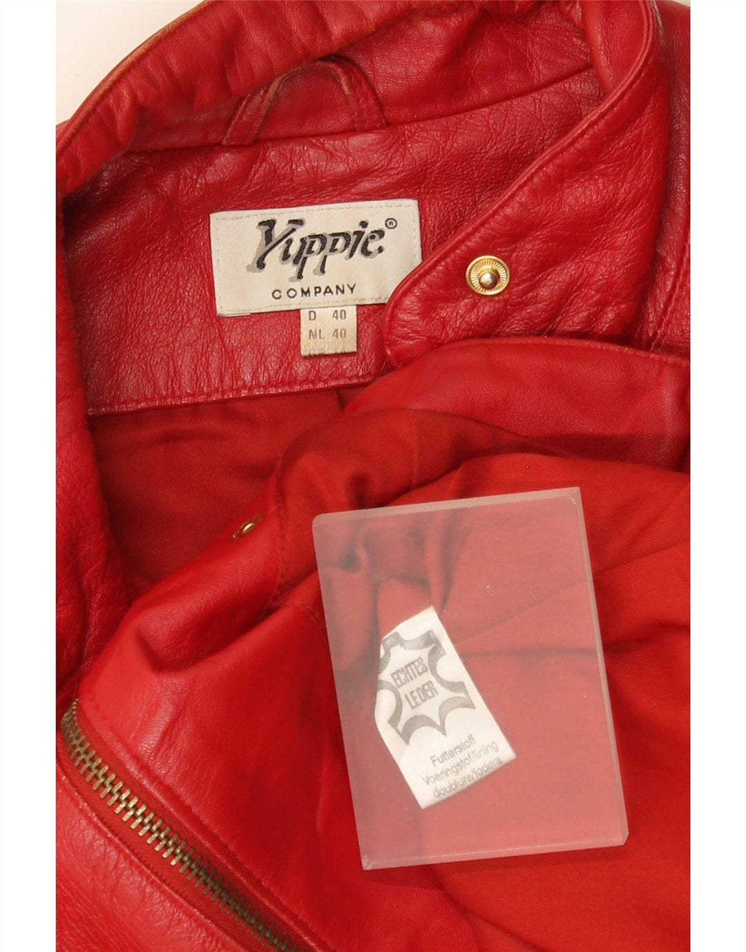 Yuppie Veste en cuir courte pour femme EU 40 Rouge moyen