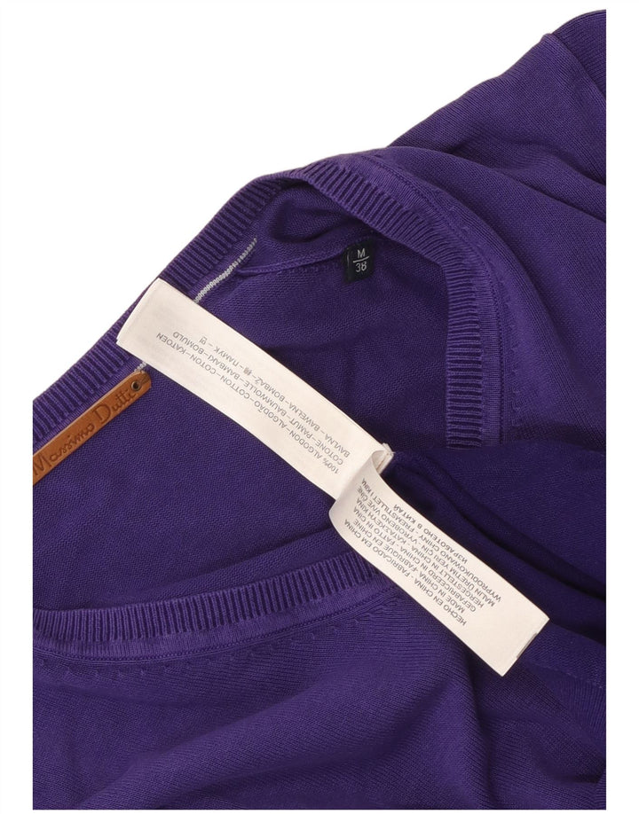 Massimo Dutti Pull col V Homme Violet Moyen Coton