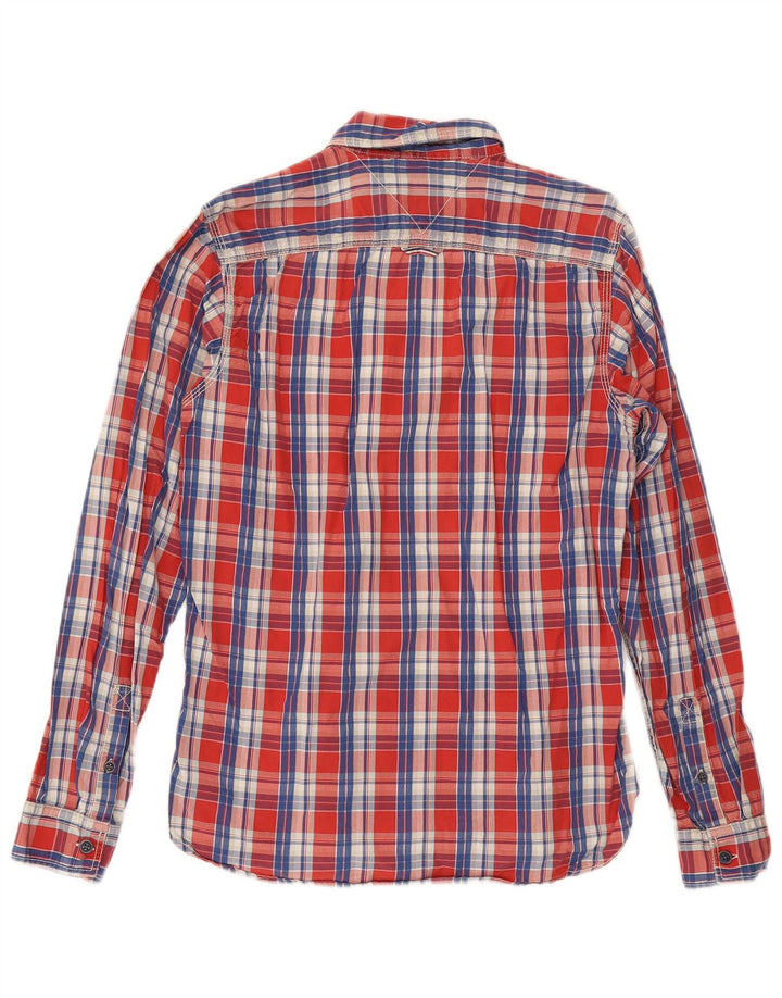 Tommy Hilfiger Chemise Homme Petit Carreau Rouge Coton